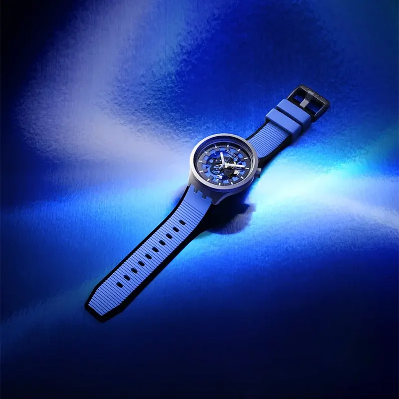 Swatch Big Bold Irony Azur Casual Blue Unisex Watch- SB07S106